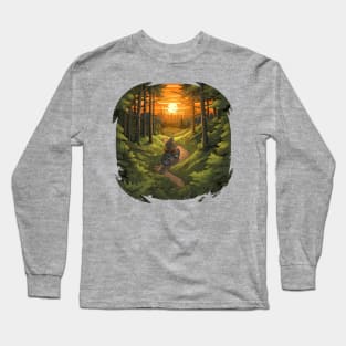 Motorcycle on a Winding Trail Long Sleeve T-Shirt